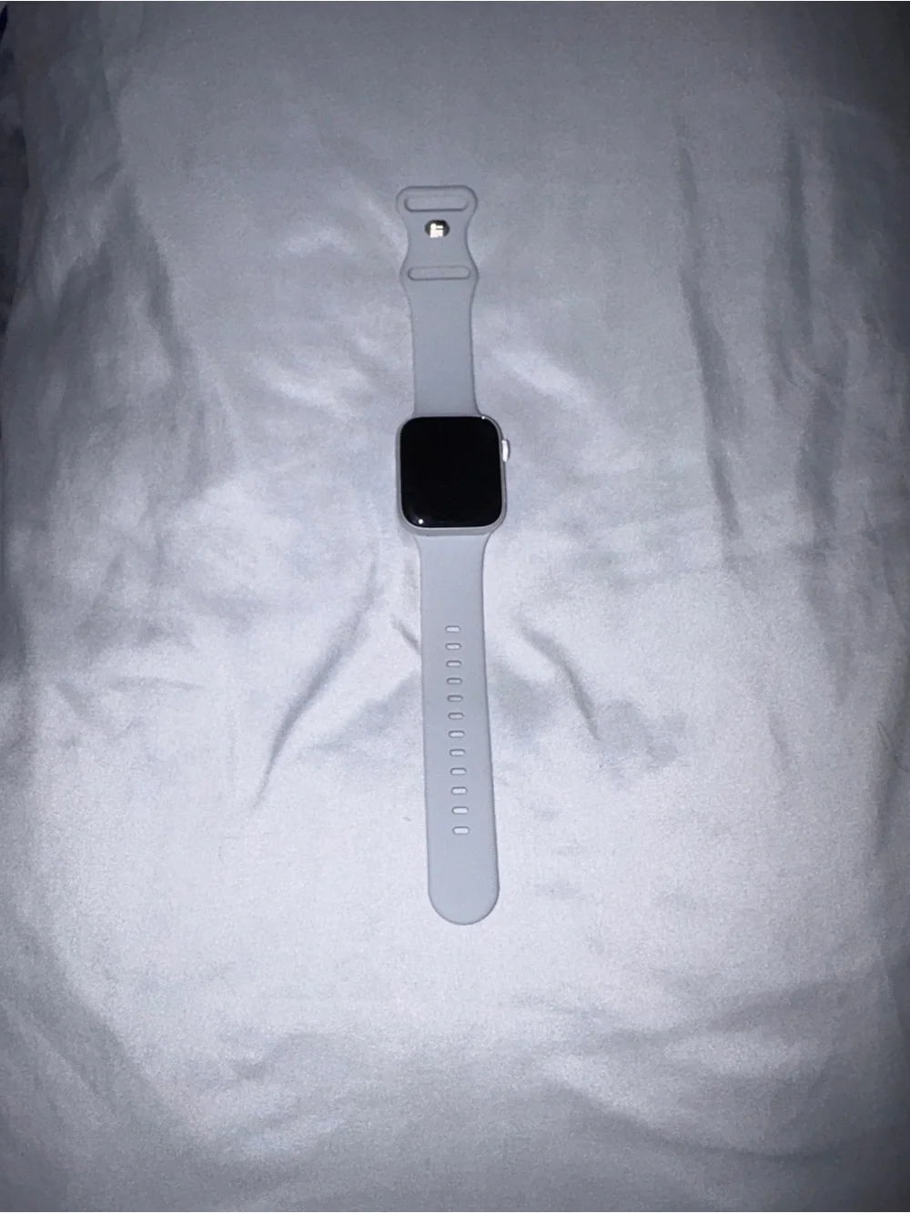 Smartwatch with Light Gray Silicone Band